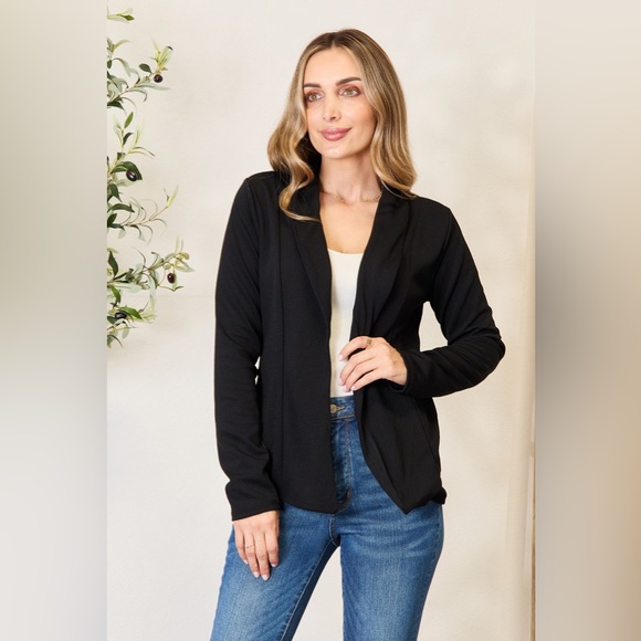Heimish Full Size Open Front Long Sleeve Blazer - Picture 1 of 6
